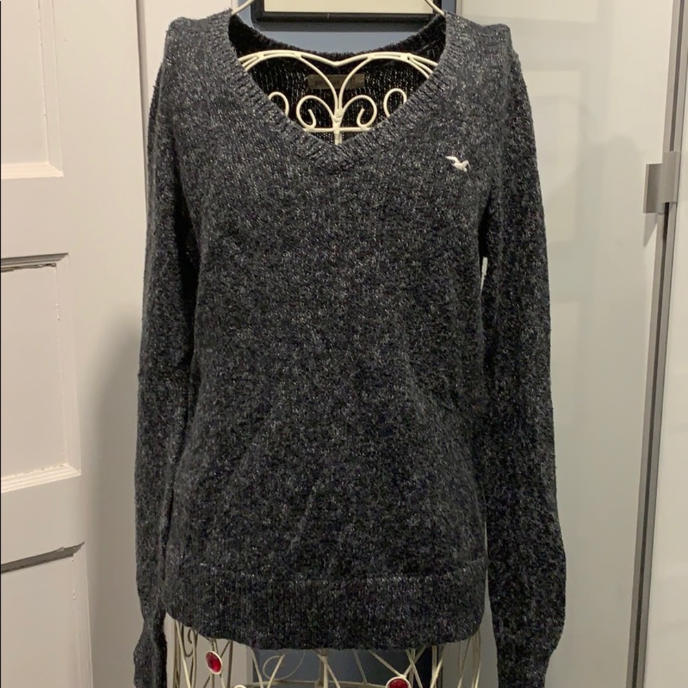 Hollister grey v neck sweater XS